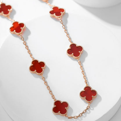 [Angela Jewellery]CLOVER 10 MOTIFS CARNELIAN NECKLACE