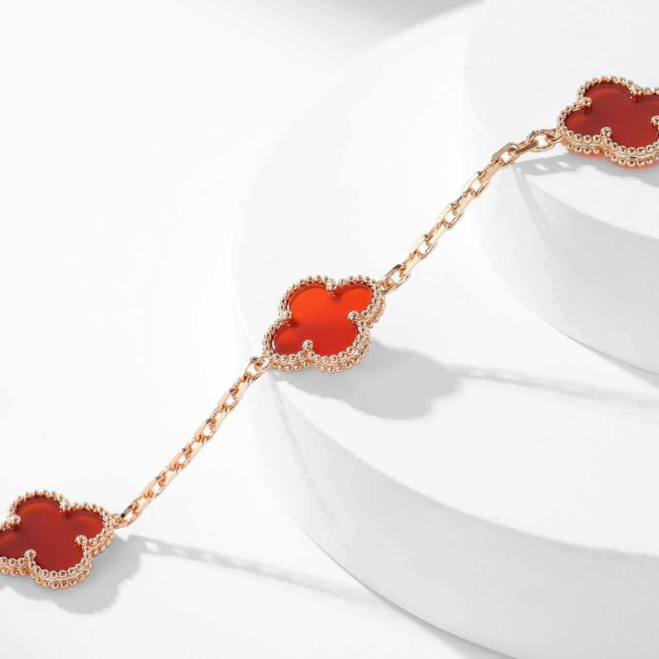 [Angela Jewellery]CLOVER 10 MOTIFS CARNELIAN NECKLACE