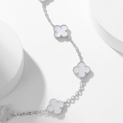 [Angela Jewellery]CLOVER 10 MOTIFS WHITE MOTHER OF PEARL NECKLACE