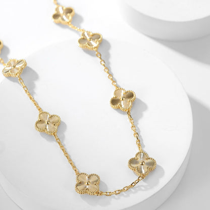 [Angela Jewellery]CLOVER 10 MOTIFS LASER NECKLACE