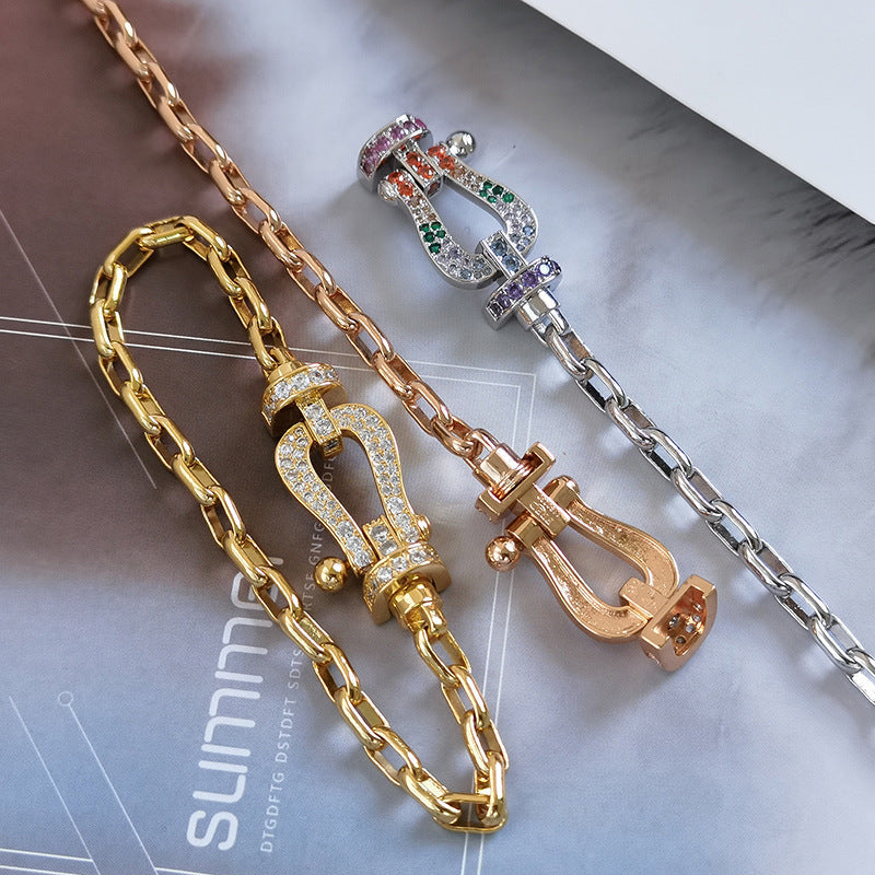 [Angela Jewellery]FORCE LARGE HORSESHOE CLASP  METAL BRACELET