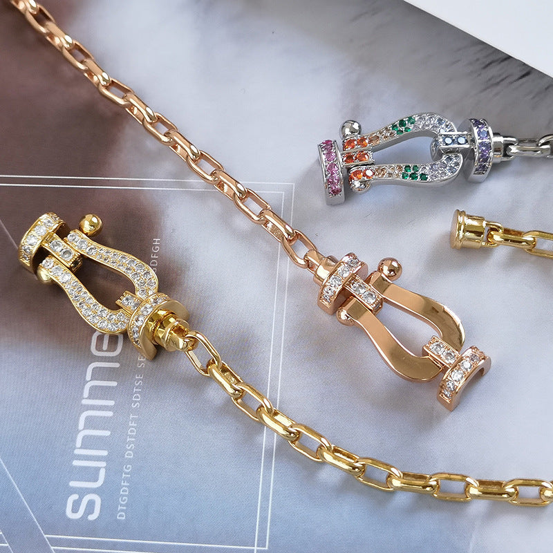 [Angela Jewellery]FORCE LARGE HORSESHOE CLASP  METAL BRACELET