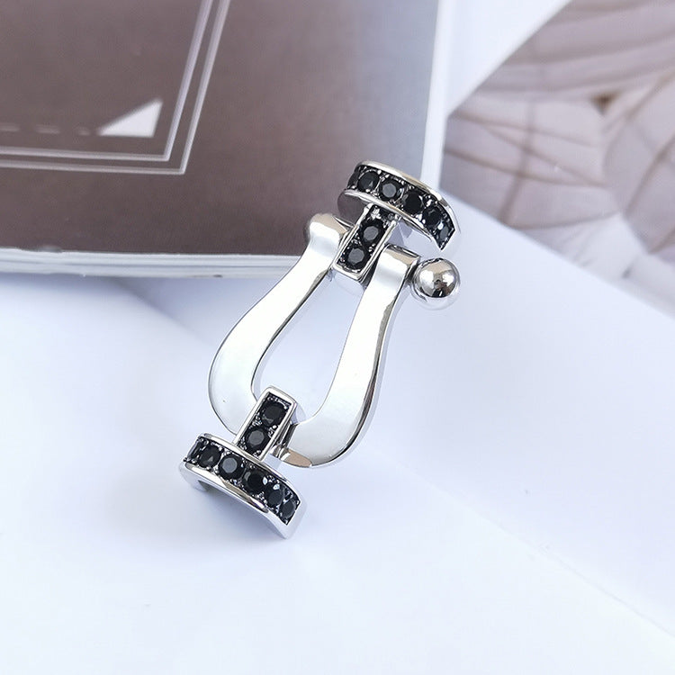 [Angela Jewellery]FORCE LARGE HORSESHOE BLACK DIAMOND BRACELET SILVER