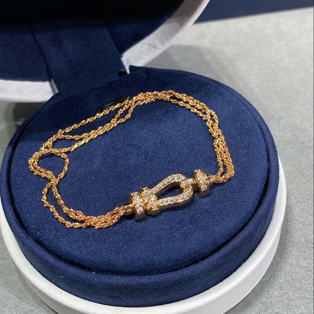 [Angela Jewellery]FORCE SMALL HORSESHOE  DIAMOND CHAIN ROPE BRACELET