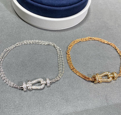 [Angela Jewellery]FORCE SMALL HORSESHOE  DIAMOND CHAIN ROPE BRACELET