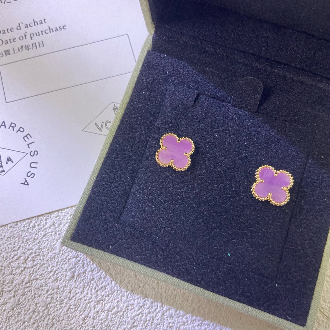 [Angela Jewellery]CLOVER MINI 9.5MM  PURPLE VIOLET EARRINGS