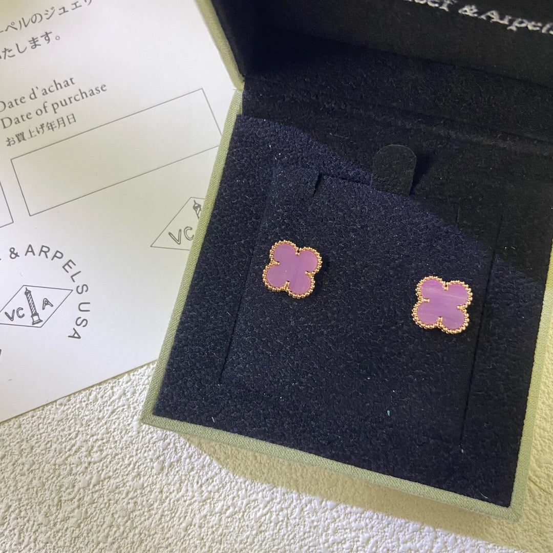 [Angela Jewellery]CLOVER MINI 9.5MM  PURPLE VIOLET EARRINGS