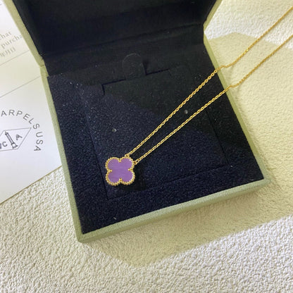 [Angela Jewellery]CLOVER 15MM  PURPLE VIOLET NECKLACE