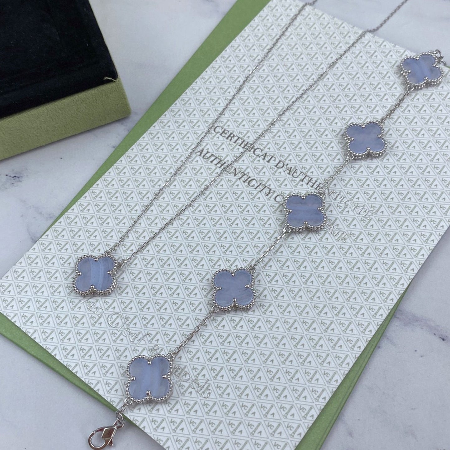 [Angela Jewellery]CLOVER  5 MOTIF PURPLE CHALCEDONY BRACELET SILVER