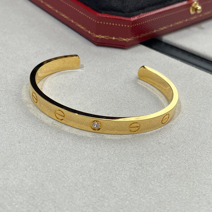 [Angela Jewellery]LOVE BRACELET 6.1MM 1 DIAMOND OPEN CUFF