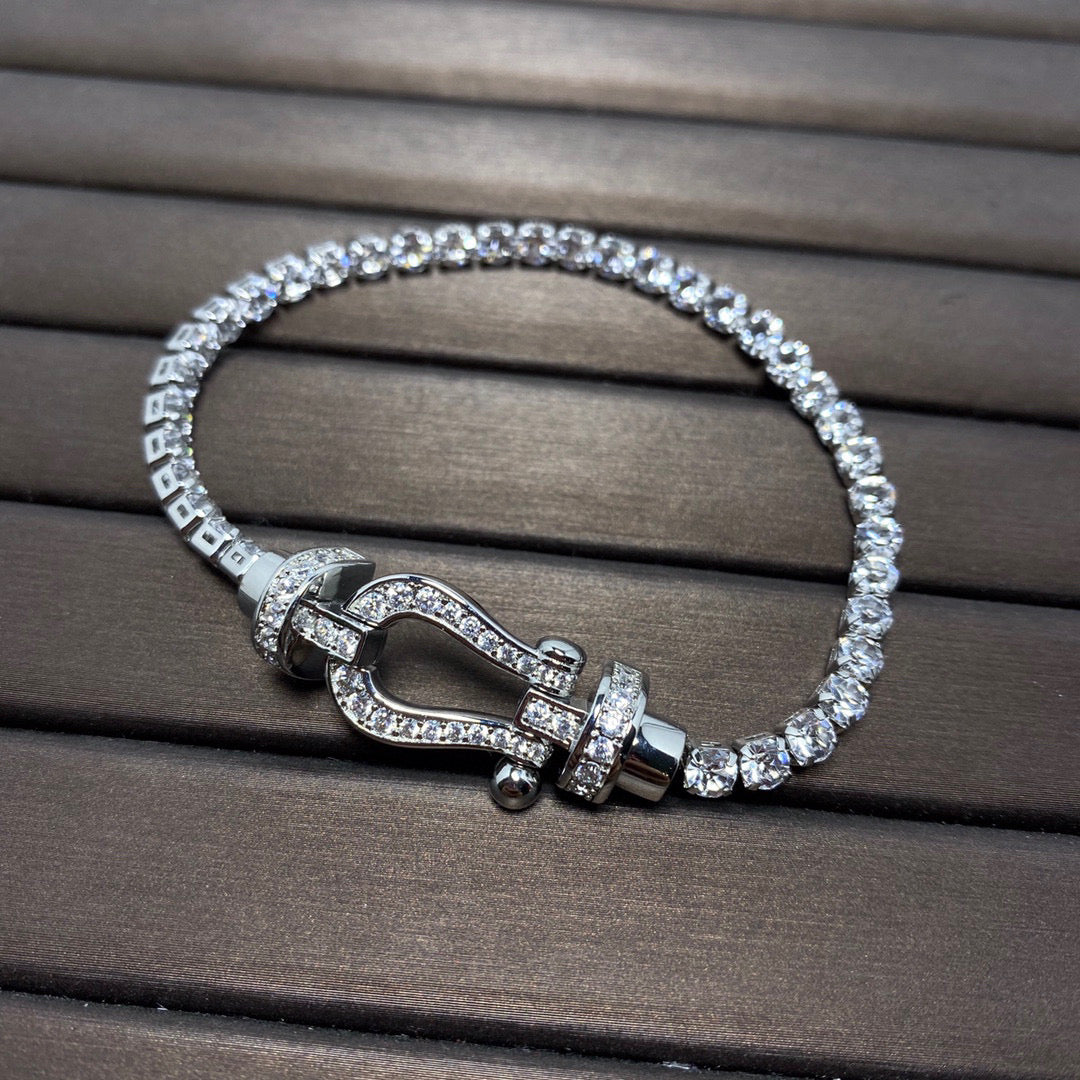[Angela Jewellery]FORCE  LARGE HORSESHOE FULL DIAMOND TENNIS BRACELET