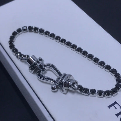 [Angela Jewellery]FORCE  LARGE HORSESHOE FULL DIAMOND TENNIS BRACELET