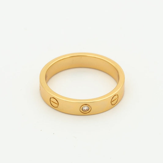 [Angela Jewellery]LOVE RING 4MM 1 DIAMOND PINK GOLD