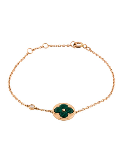 [Angela Jewellery]SUN MALACHITE 1 DIAMOND PINK GOLD BRACELET
