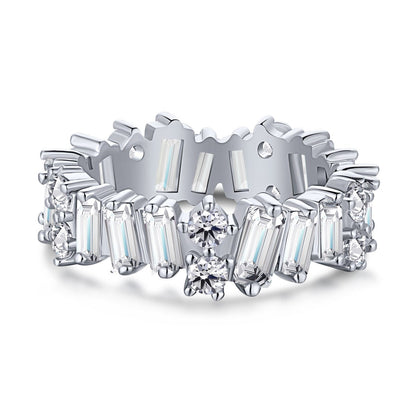 Angela Jewelry]Delicate Multi Shape Tennis Ring