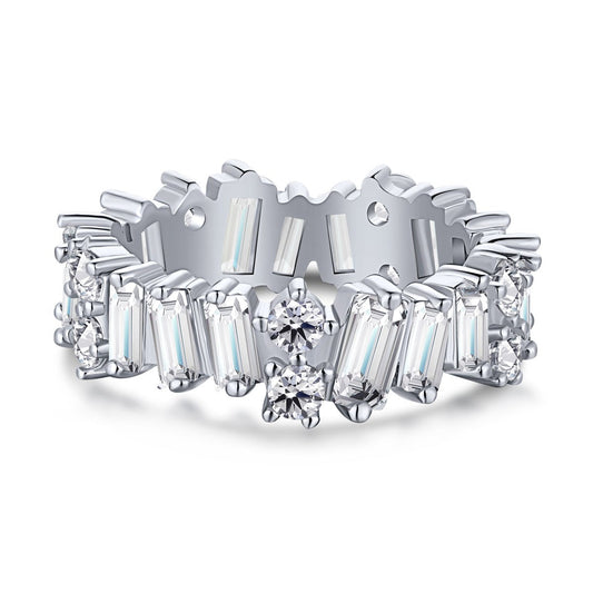 Angela Jewelry]Delicate Multi Shape Tennis Ring