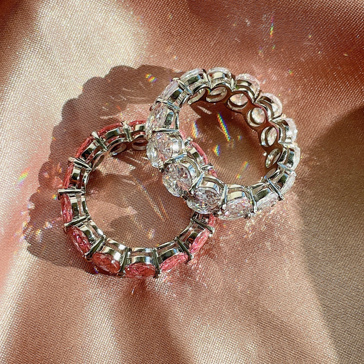 Angela Jewelry]Dainty Elongated Cushion Cut Tennis Ring