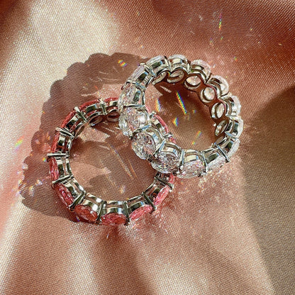 Angela Jewelry]Dainty Elongated Cushion Cut Tennis Ring