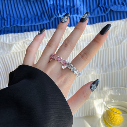 Angela Jewelry]Dainty Elongated Cushion Cut Tennis Ring