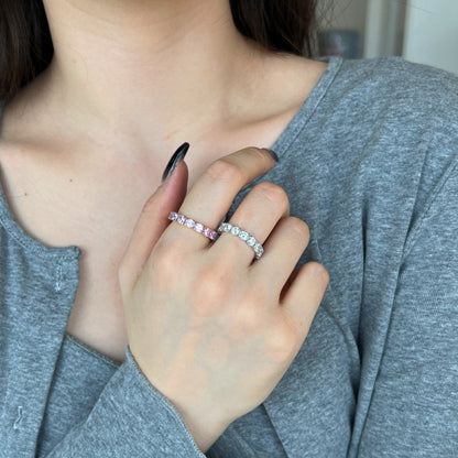 Angela Jewelry]Eternity Round Cut Tennis Ring