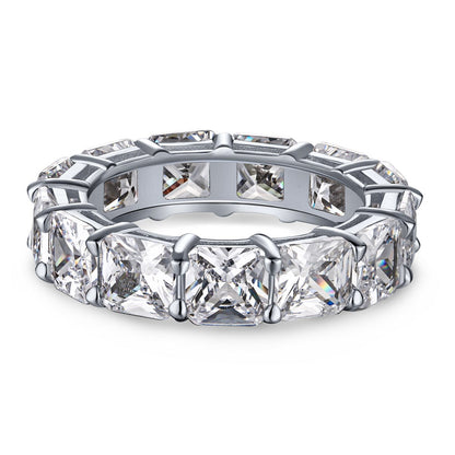 Angela Jewelry]Elegant Princess Cut Tennis Ring