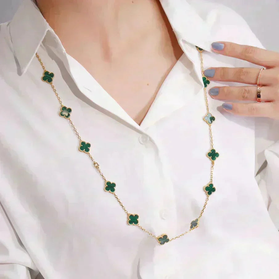 [Angela Jewellery]CLOVER 20 MOTIFS MALACHITE GOLD