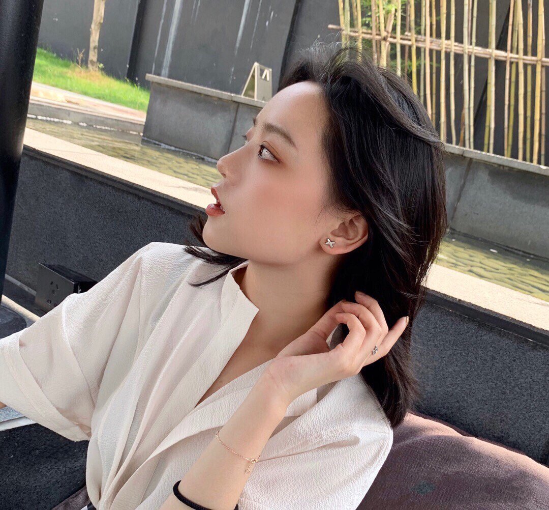 [Angela Jewellery]JEUX DE WHITE MOP ROSE GOLD DIAMOND EARRINGS