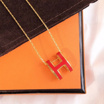 [Angela Jewellery]HM CLIC RED ENAMEL GOLD NECKLACE