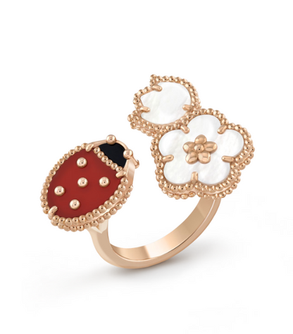 [Angela Jewellery]LUCKY 3 MOTIF ROSE GOLD RING