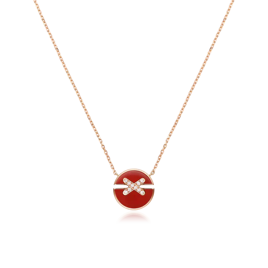 [Angela Jewellery]JEUX DE ROSE GOLD DIAMOND NECKLACE