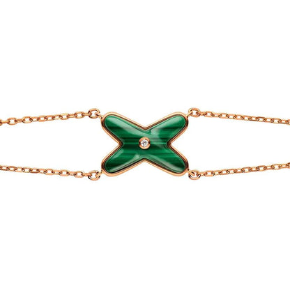 [Angela Jewellery]JEUX BRACELET MALACHITE PINK GOLD 1 DIAMOND