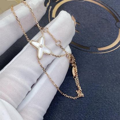 [Angela Jewellery]JEUX BRACELET WHITE MOP PINK GOLD 1 DIAMOND