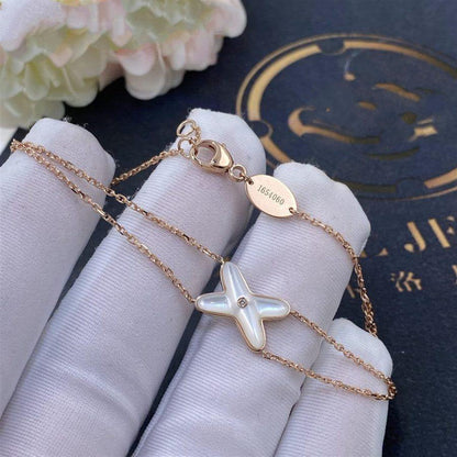 [Angela Jewellery]JEUX BRACELET WHITE MOP PINK GOLD 1 DIAMOND