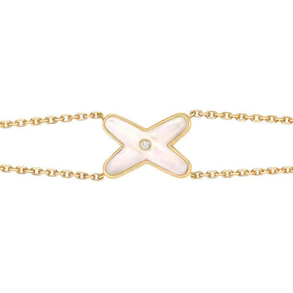 [Angela Jewellery]JEUX BRACELET WHITE MOP GOLD 1 DIAMOND
