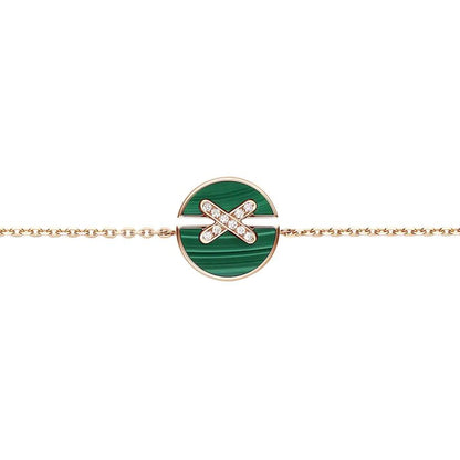 [Angela Jewellery]JEUX DE BRACELET MALACHITE PINK GOLD DIAMONDS