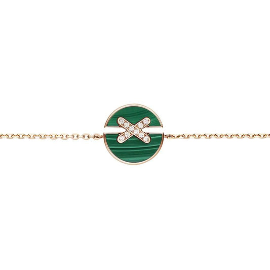 [Angela Jewellery]JEUX DE BRACELET MALACHITE PINK GOLD DIAMONDS