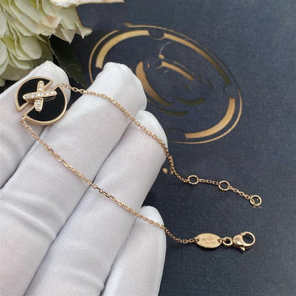 [Angela Jewellery]JEUX DE BRACELET ONYX PINK GOLD DIAMOND