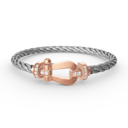 [Angela Jewellery]FORCE LARGE HORSESHOE HALF DIAMOND BRACELET ROSE GOLD