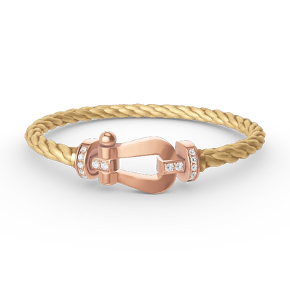 [Angela Jewellery]FORCE LARGE HORSESHOE HALF DIAMOND BRACELET ROSE GOLD