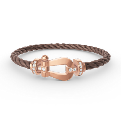 [Angela Jewellery]FORCE LARGE HORSESHOE HALF DIAMOND BRACELET ROSE GOLD
