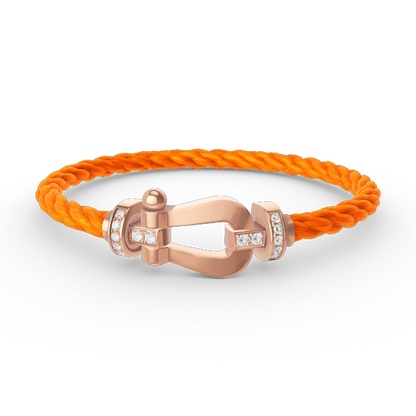 [Angela Jewellery]FORCE LARGE HORSESHOE HALF DIAMOND BRACELET ROSE GOLD