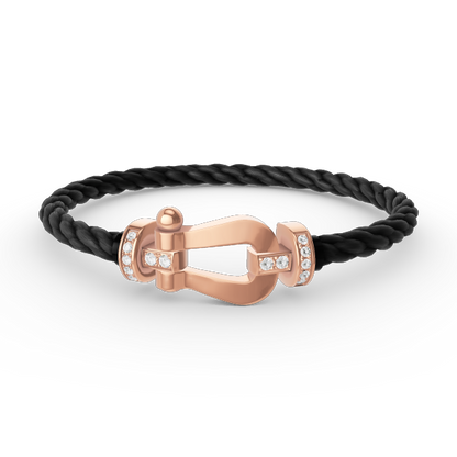 [Angela Jewellery]FORCE LARGE HORSESHOE HALF DIAMOND BRACELET ROSE GOLD