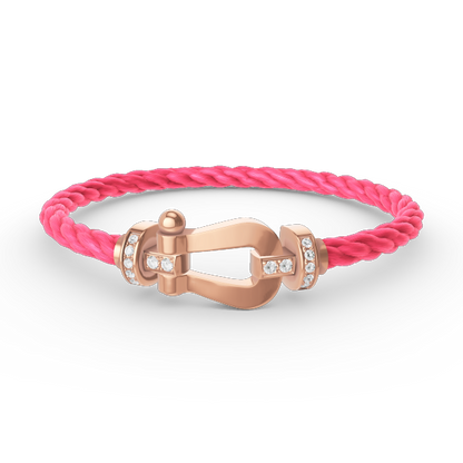 [Angela Jewellery]FORCE LARGE HORSESHOE HALF DIAMOND BRACELET ROSE GOLD