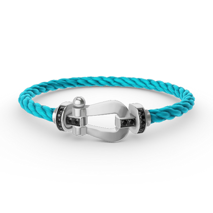 [Angela Jewellery]FORCE LARGE HORSESHOE BLACK DIAMOND BRACELET SILVER