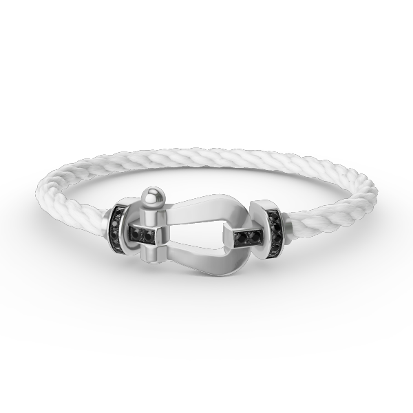 [Angela Jewellery]FORCE LARGE HORSESHOE BLACK DIAMOND BRACELET SILVER