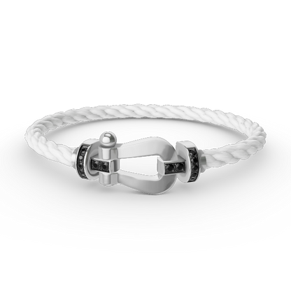 [Angela Jewellery]FORCE LARGE HORSESHOE BLACK DIAMOND BRACELET SILVER