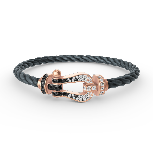 [Angela Jewellery]FORCE LARGE HORSESHOE BLACK WHITE DIAMOND BRACELET ROSE GOLD