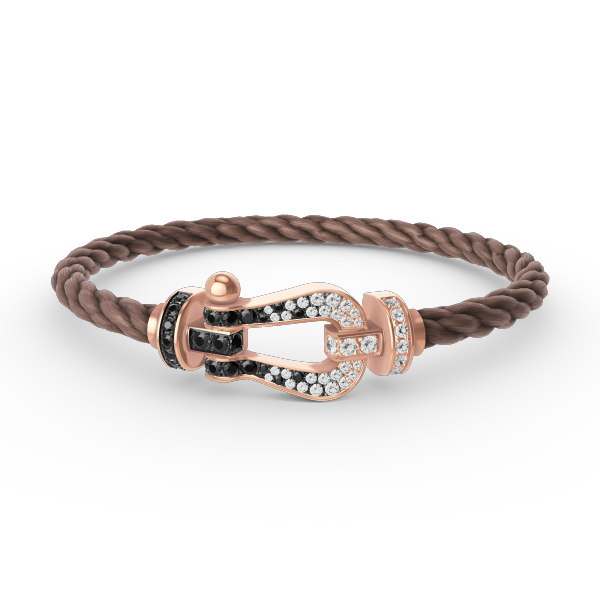 [Angela Jewellery]FORCE LARGE HORSESHOE BLACK WHITE DIAMOND BRACELET ROSE GOLD