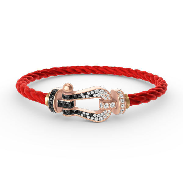 [Angela Jewellery]FORCE LARGE HORSESHOE BLACK WHITE DIAMOND BRACELET ROSE GOLD