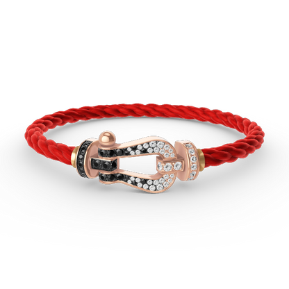 [Angela Jewellery]FORCE LARGE HORSESHOE BLACK WHITE DIAMOND BRACELET ROSE GOLD